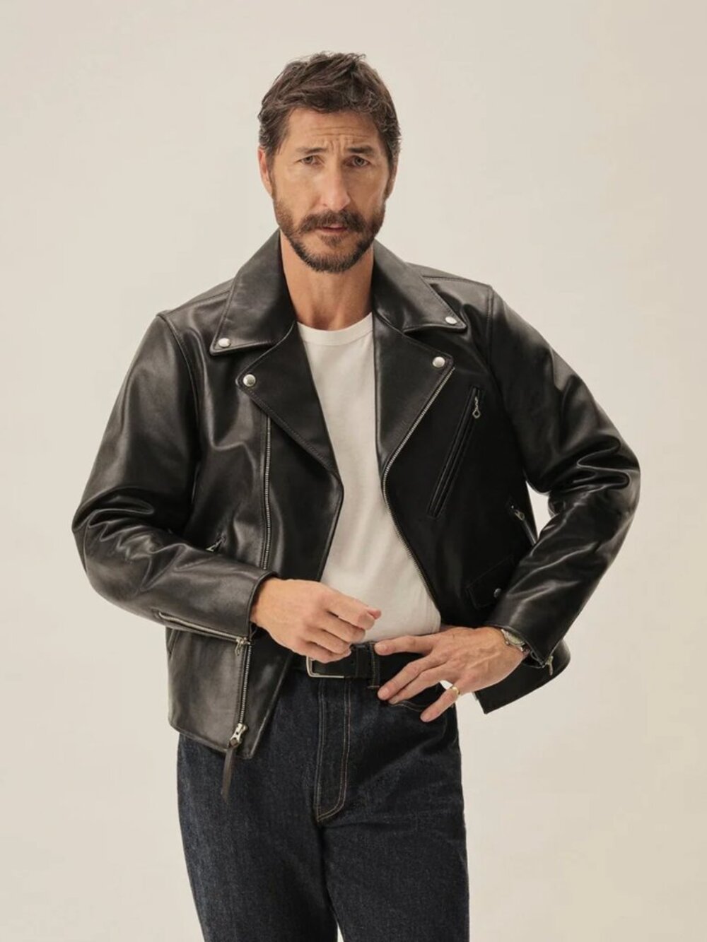 Buck Mason Leather Moto Jacken (Men's M)